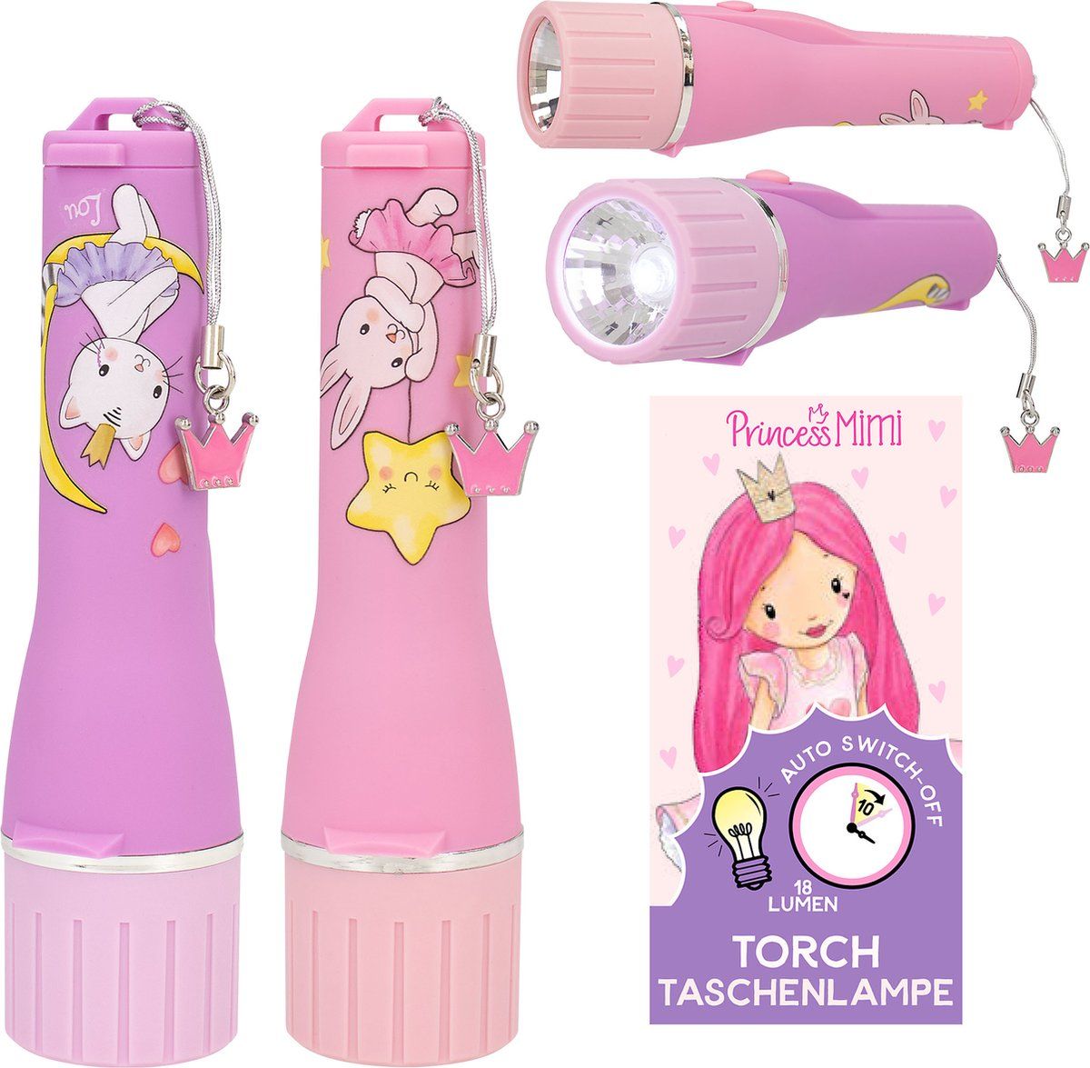 Depesche - Princess Mimi Zaklantaarn met Timer - Roze/Paars