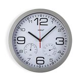 Versa Witte klok met thermometer en hygrometer