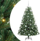 vidaXL Kunstmatige Hinged Kerstboom Groen 150 cm PVC en Metaal