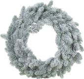 Merkloos Kerstkrans/dennenkrans groen met sneeuw 46 cm