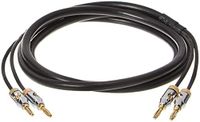 AmazonBasics Luidsprekerkabel, 16 AWG, vergulde banaanstekkers, 4 mm, CL2, 99,9% zuurstofvrij, 1,8 m, zwart