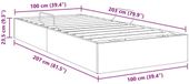 vidaXL - Lit de rangement - gris clair - 100 x 203 cm - velours
