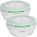 Gerimport Bewaarbakje/vershoudbakje - Set van 2x stuks - 1750 ml - ovenbestendig glas - rond met deksel