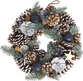 Gerimport Kerstkrans/deurkrans - 33 cm - met dennenappels en versiering - dennenkrans