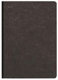 Clairefontaine 795431C Collectie Nomaddict (ex Age Bag) Genaaid Notitieboek met Linnen Rug Zwart - A5 14,8x21 cm - 192 Pagina's STIPPEN - Wit Papier 90 g - Omslag Glanskarton met Lederkorrel