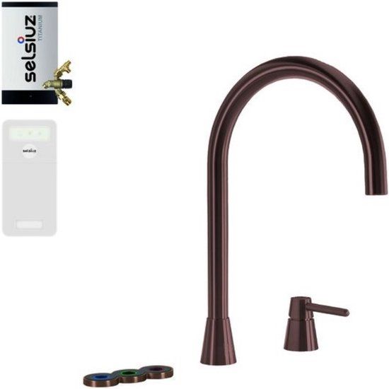 Selsiuz kranen Selsiuz Osiris Cone Counter 5-in-1 Copper / Koper met TITANIUM Combi (Extra) boiler en Cooler