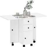 HOMCOM Opklapbare eettafel - Spaanplaat - 120x60x76,5cm - Wit