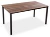 Table de salle à manger, 140x80 cm, bois et métal, noir, adapté pour cuisine et salle à manger