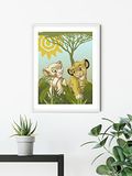 Komar Muurafbeelding - Lion King Urembo Meadows - Grootte: 40 x 50 cm - Poster, kunstdruk, decoratie, woonkamer, slaapkamer (zonder lijst)