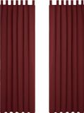 Deconovo Set van 2 thermische verduisteringsgordijnen met lussen, rood, 140 x 290 cm