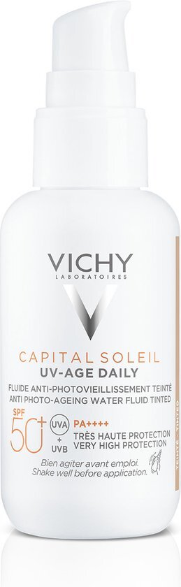 Vichy Capital Soleil UV-Age Daily SPF50+ Getint 40ml - dagelijkse zonnebescherming voor het gezicht