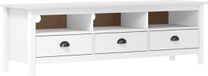 vidaXL Tv-meubel Hill 158x40x47 cm massief grenenhout wit