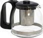 Gerimport Theepot met thee infuser/theefilter - glas - 700 ml - zwart