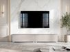 AX LIVING Barvo Meuble TV bas 2x100 cm, beige cachemire, modèle sur pieds