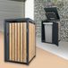 ML-Design poubelle 240l 1 tonne 68x80x120 cm anthracite aspect mélèze conteneur en acier pour extérieur résistant aux intempéries couvercle articulé refermable porte coulissante bac de jardin pour déchets poubelle avec couvercle et conteneur pour jardin et maison