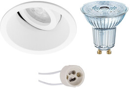 Osram - LED Spot Set - Parathom PAR16 940 36D - Pragmi Zano Pro - GU10 Fitting - Dimbaar - Inbouw Rond - Mat Wit - 5.5W - Natuurlijk Wit 4000K - Kantelbaar - Ã˜93mm