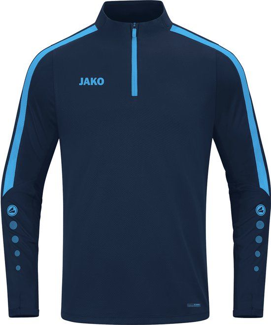 Jako Power Ziptop Heren - Marine / Hemelsblauw - Maat S