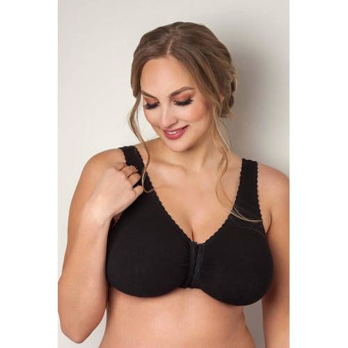 Plaisir Unique BH - Zwart - Niet-voorgevormd - Zonder beugel - Met voorsluiting
