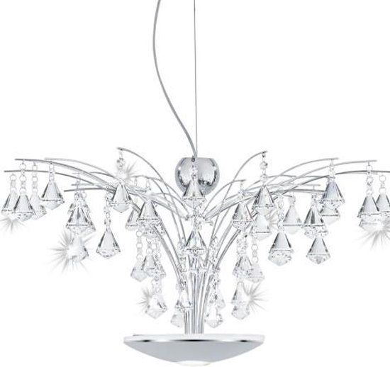 Eglo MIRAMAS LED - Kroonluchter - 16,8W + 6W - Metaal/Glas - TRANSPARANT / WIT