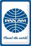 Nostalgic Art Merchandising Pan Am Travel The World Metalen Bord - 20 x 30 cm