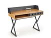 Bureau style industriel aspect chêne doré et acier noir 110 x 50 cm