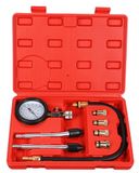 SIXTOL Engine Tester 8 compressietesterset voor benzinemotoren, 0-20 bar, 8 stuks, compressiemeter, testapparaat, benzinemotor, 0-300 psi, compressietermes