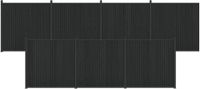 vidaXL Hekpaneel - 7 stuks - 1230 x 186,5 cm - WPC en Aluminium - Zwart