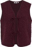 WE Fashion Dames gilet met structuur - Burgundy red - L