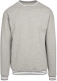 Build Your Brand Contrastshirts Build Your Brand College Crew Sweatshirt Heather Grey/White L