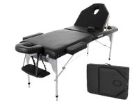 QUIRUMED Opvouwbare aluminium massagestoel, 186 x 66 cm, gestoffeerd, 14 cm, zwart