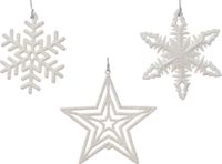 Decoris Hanger plastic l0.5b10h10 cm warm wit a3 kerst