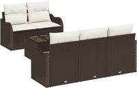 vidaXL Tuinbank Set Bruin Polyrattan
