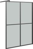vidaXL Inloopdouchescherm 140x195 cm zwart gehard glas