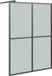 vidaXL Inloopdouchescherm 140x195 cm zwart gehard glas