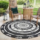 EVOCAMP Buitentapijt, rond, Ø 240 cm, kunststof, weerbestendig, licht, picknickdeken voor buiten, luifelmat van kunstvezel, voor terras en balkon