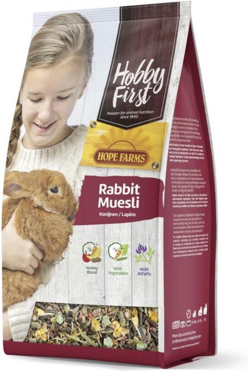 Hobby First Hope Farms Konijn Muesli 2,5 kg - 3 stuks