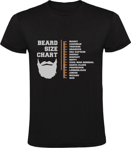 Sol's Beard size chart Heren T-shirt - Zwart - 5XL