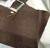 GEMITEX Tafelbeschermer linum, antislip, schokbestendig, dubbelzijdig, bruin/wit, 140 x 140 cm