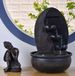 Zen Light Fontaine Bouddha Grace 40 cm - Gris Foncé - Polyester