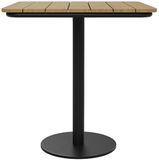 Vente-unique Vierkante tuintafel L.70 cm van polywood en metaal - Zwart - LYLIOS