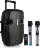 Pyle Bluetooth Luidsprekersysteem - Karaoke Draagbaar PA Luidspreker - 1000W - Draagbare Bluetooth Speaker met Wielen - Outdoor Speaker met Oplaadbare Batterij - 2 Microfoons - Afstandsbediening