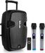 Pyle Bluetooth Luidsprekersysteem - Karaoke Draagbaar PA Luidspreker - 1000W - Draagbare Bluetooth Speaker met Wielen - Outdoor Speaker met Oplaadbare Batterij - 2 Microfoons - Afstandsbediening