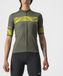 Castelli Fietsshirt Korte Mouwen Dames Groen Geel - FENICE JERSEY MILITARY GREEN SULPHUR-M