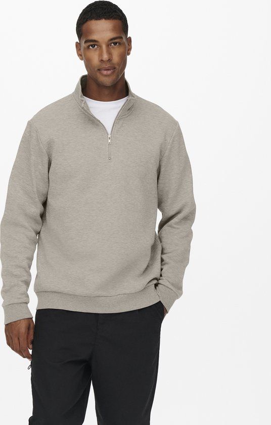 Only & Sons Ceres Life Half Zip Sweater Heren - Maat M - Grijs - Maat M