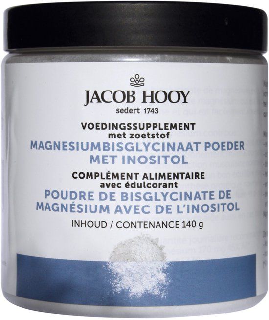 Jacob Hooy Magnesiumbisglycinaat Poeder met Inositol - 140g