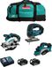 MAKITA Set MPK18323B (DKP180 + DSS610 + DJV180 + 2 x 3,0 Ah accu's + DC18RC oplader + LXT600 opbergkoffer)
