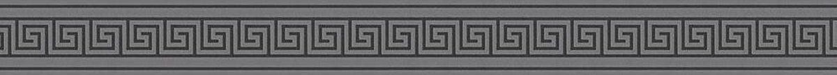 A.S. Création Only Borders 11 - GRIEKSE SLEUTEL BEHANGRAND - grijs zwart metallic - zelfklevend