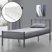 en.casa Cadre de lit en métal Hercules avec matelas 90x200 cm gris foncé