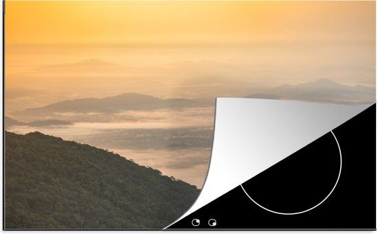 KitchenYeah® Inductie beschermer 77x51 cm - Gele wolkenlucht boven het Thaise Nationaal park Khao Khitchakut - Inductie beschermer