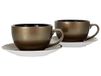 CreaTable, 25850, serie GOLDEN DAYS, zwart, 4-delige serviesset, cappuccinoset van aardewerk, vaatwasser- en magnetronbestendig, kwaliteitsproductie